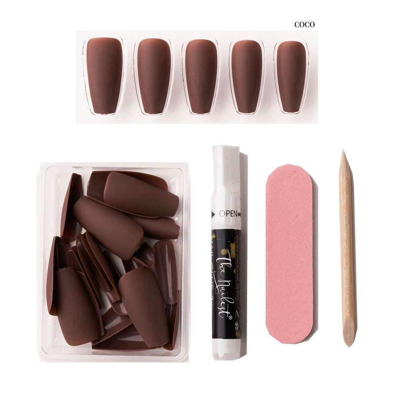 Instant Glam- Solid Medium Coffin Matte Finish- New Package