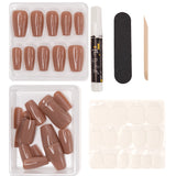 Instant Luxury Acrylic Press-On Nails- Mocha- Tapered Square