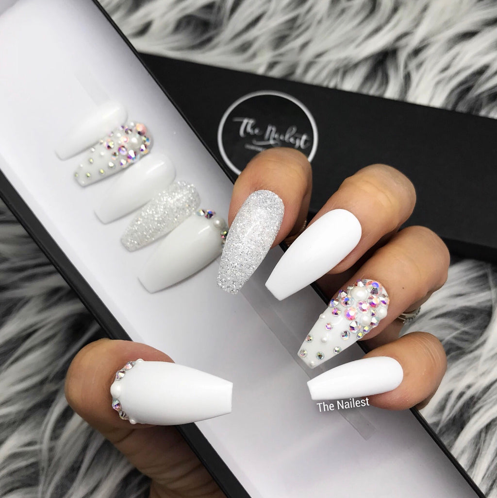 Blush-The Nail Specialists - Loving these subtle, white, glitter nails ✨ |  Facebook