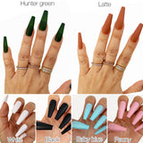 Instant Glam- Matte Solid C-Curve Long Coffin Press ON Nail Set
