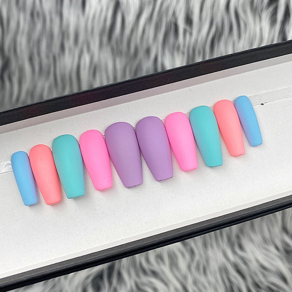 READY TO SHIP SET NOW- MULTI PASTEL - MEDIUM COFFIN, SIZE M