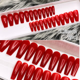 Instant Glam- Medium Coffin Solid Glossy Press On Nail Set