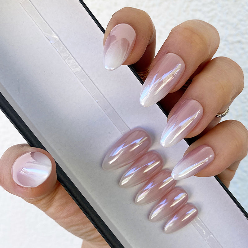 almond ombre baby boomer nails 💅 (with hard gel) : r/RedditLaqueristas