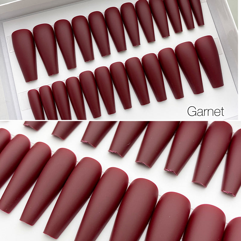 Instant Glam- Matte Solid C-Curve Long Coffin Press ON Nail Set