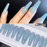 Handmade- Shiny Sparkly Flash Reflective Gel Press On Nails