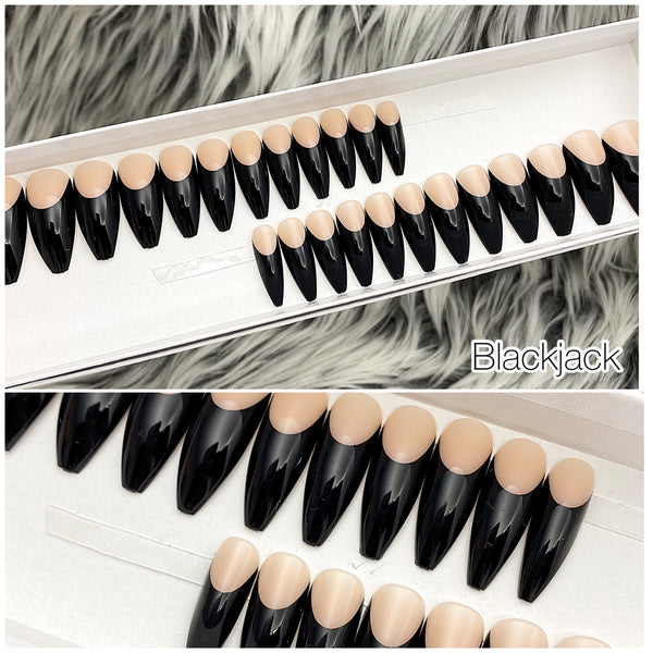 Instant Glam- Blackjack French Tapered Long Coffin Press On Nail Set
