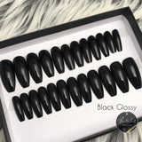 Instant Glam- Glossy Solid Long Coffin Press On Nail Set
