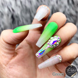 HANDMADE- WHITE OPAL NEON OMBRE W/BLING GLOSSY NEON OMBRE IRIDESCENT GLITTER W/BLING ACCENT CHOOSE FROM 5 COLORS