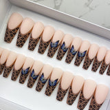 Instant Glam- Papillon Butterfly French C-Curve Long Coffin Press On Nail Set