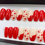 Instant Glam-Valentino, Red Heart Coffin Press On Nail Set