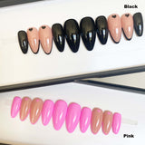 Handmade- Cutie Pie Heart, Pick One! (Black or Pink) Press On Nail Set