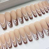 Instant Glam- More or Less Mocha- C-Curve Long Coffin Press On Nail Set