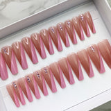 Instant Glam-Deep Slanted Line Cleopatra C-Curve Long Coffin Press On Nail Set