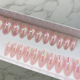 Instant Glam- Blush Pink Chrome Stiletto Press On Nail Set